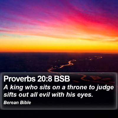 Proverbs 20:8 BSB Bible Verse Image