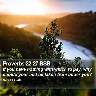 Proverbs 22:27 BSB Bible Verse Image