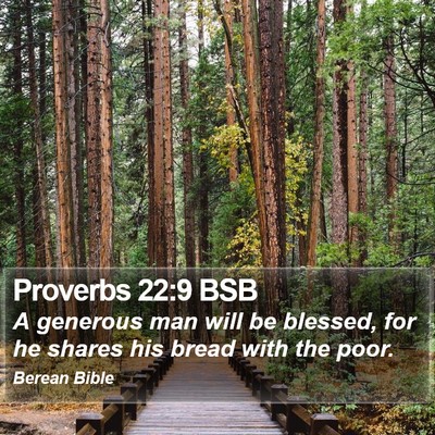 Proverbs 22:9 BSB Bible Verse Image