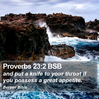 Proverbs 23:2 BSB Bible Verse Image
