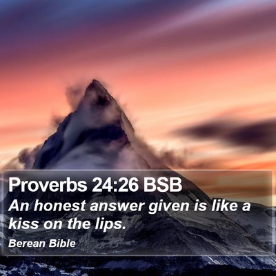 Proverbs 24:26 BSB Bible Verse Image