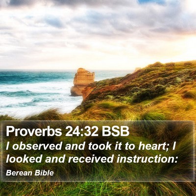 Proverbs 24:32 BSB Bible Verse Image