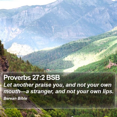 Proverbs 27:2 BSB Bible Verse Image