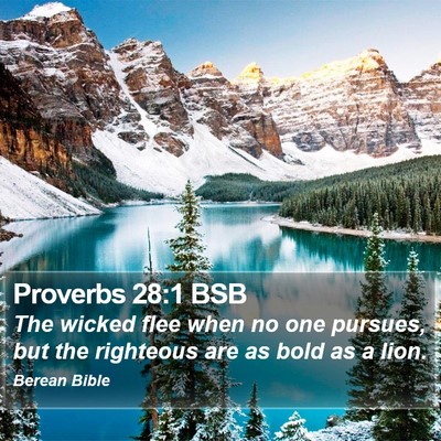 Proverbs 28:1 BSB Bible Verse Image