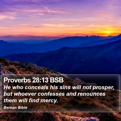 Proverbs 28:13 BSB Bible Verse Image