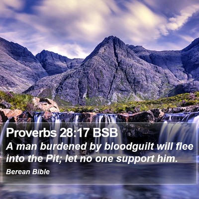 Proverbs 28:17 BSB Bible Verse Image