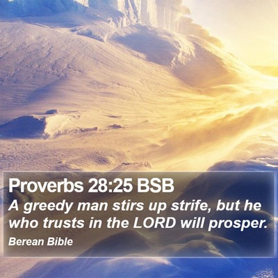Proverbs 28:25 BSB Bible Verse Image