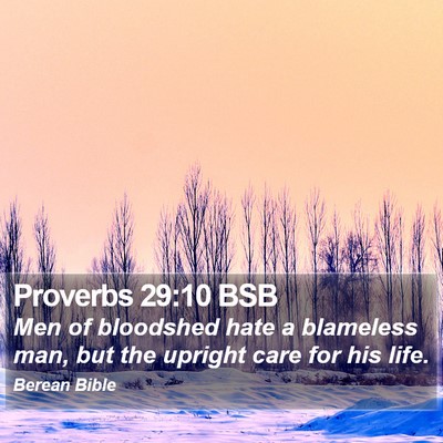 Proverbs 29:10 BSB Bible Verse Image