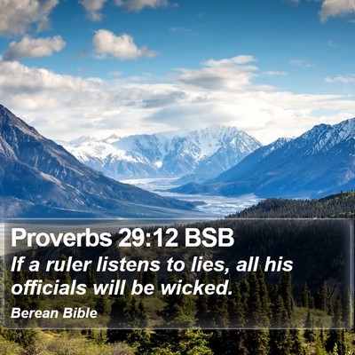 Proverbs 29:12 BSB Bible Verse Image