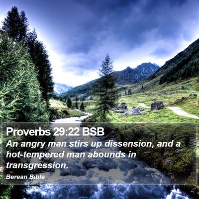 Proverbs 29:22 BSB Bible Verse Image