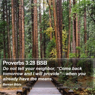 Proverbs 3:28 BSB Bible Verse Image
