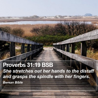 Proverbs 31:19 BSB Bible Verse Image