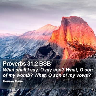 Proverbs 31:2 BSB Bible Verse Image
