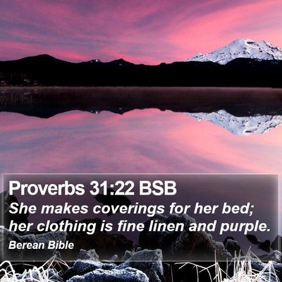 Proverbs 31:22 BSB Bible Verse Image