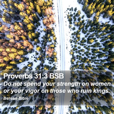 Proverbs 31:3 BSB Bible Verse Image