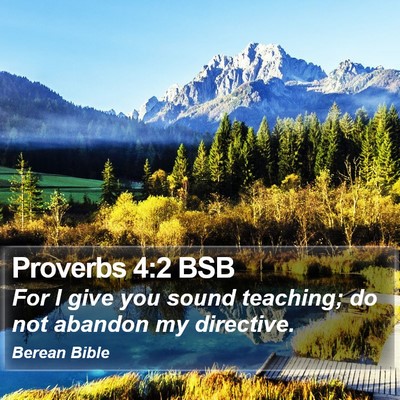 Proverbs 4:2 BSB Bible Verse Image