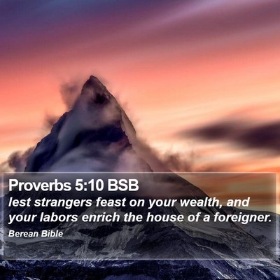 Proverbs 5:10 BSB Bible Verse Image