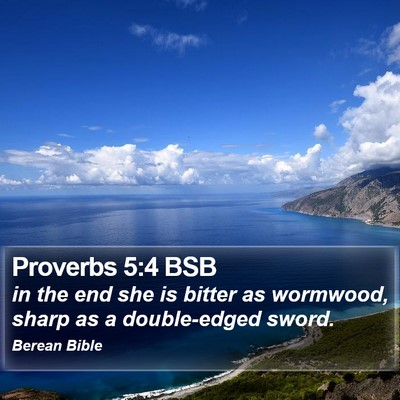 Proverbs 5:4 BSB Bible Verse Image