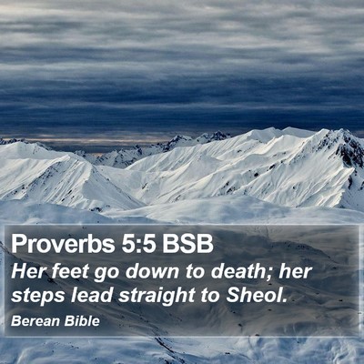 Proverbs 5:5 BSB Bible Verse Image
