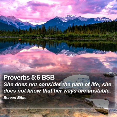 Proverbs 5:6 BSB Bible Verse Image