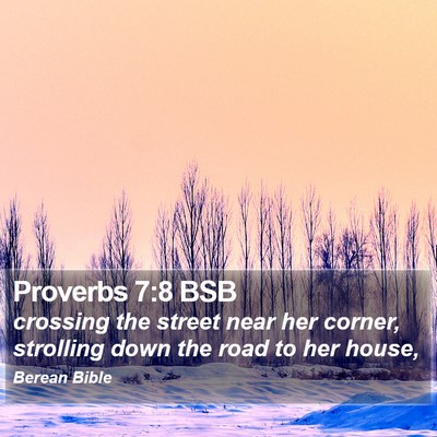 Proverbs 7:8 BSB Bible Verse Image