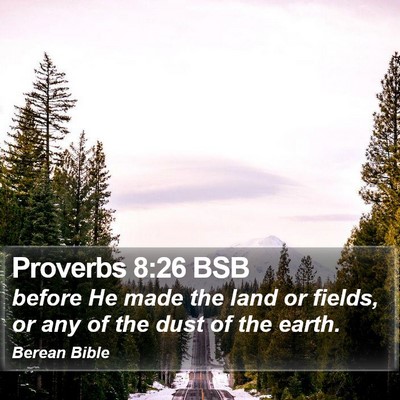 Proverbs 8:26 BSB Bible Verse Image