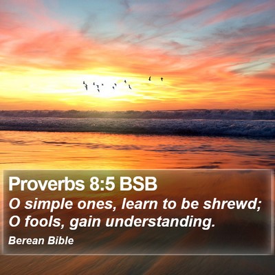 Proverbs 8:5 BSB Bible Verse Image