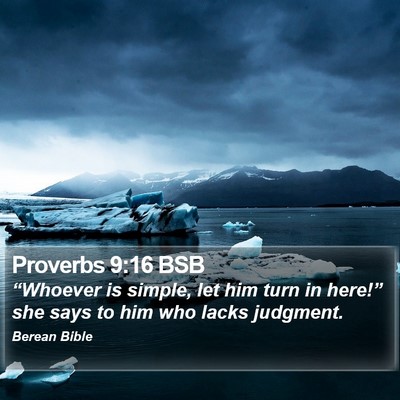 Proverbs 9:16 BSB Bible Verse Image