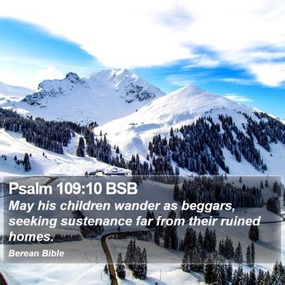 Psalm 109:10 BSB Bible Verse Image