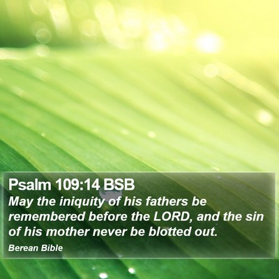 Psalm 109:14 BSB Bible Verse Image
