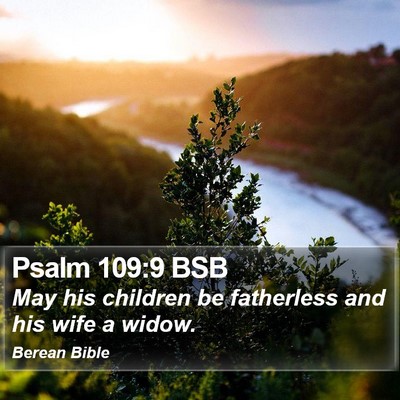 Psalm 109:9 BSB Bible Verse Image