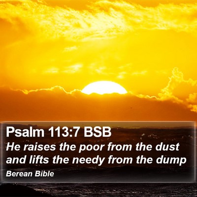 Psalm 113:7 BSB Bible Verse Image