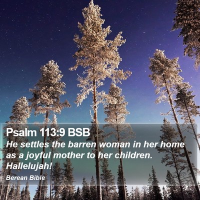 Psalm 113:9 BSB Bible Verse Image