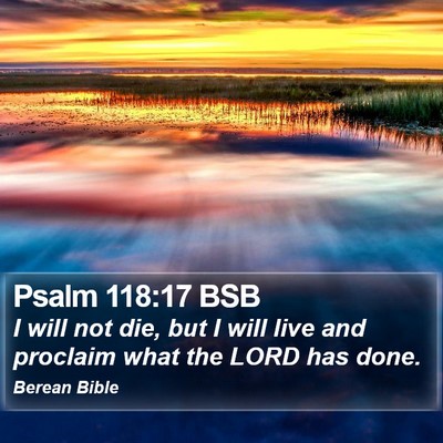 Psalm 118:17 BSB Bible Verse Image