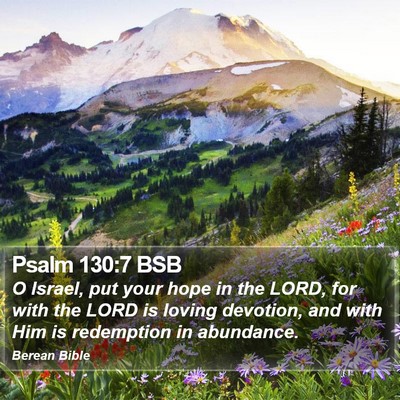 Psalm 130:7 BSB Bible Verse Image