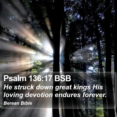 Psalm 136:17 BSB Bible Verse Image