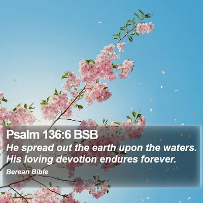 Psalm 136:6 BSB Bible Verse Image