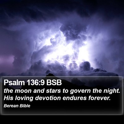 Psalm 136:9 BSB Bible Verse Image