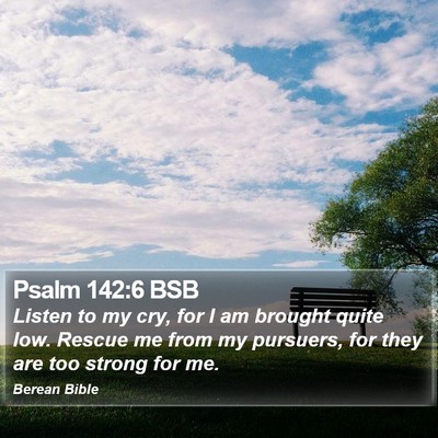Psalm 142:6 BSB Bible Verse Image