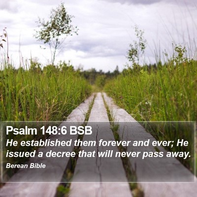 Psalm 148:6 BSB Bible Verse Image