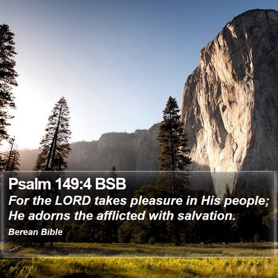Psalm 149:4 BSB Bible Verse Image