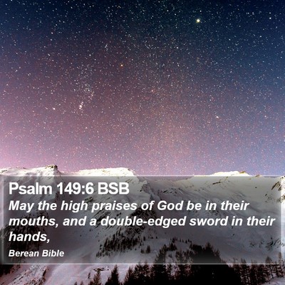Psalm 149:6 BSB Bible Verse Image
