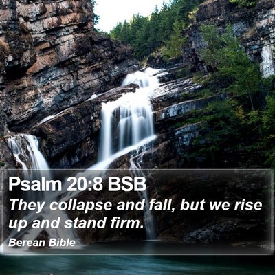 Psalm 20:8 BSB Bible Verse Image