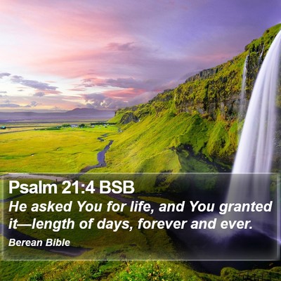 Psalm 21:4 BSB Bible Verse Image