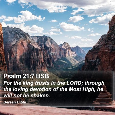 Psalm 21:7 BSB Bible Verse Image