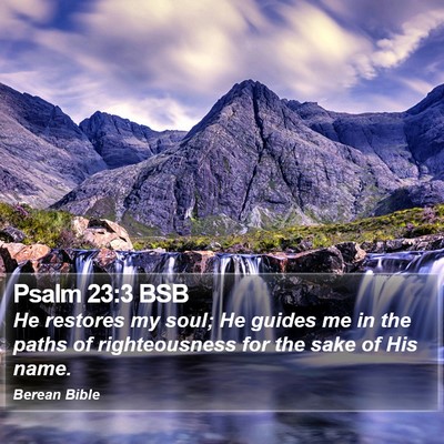 Psalm 23:3 BSB Bible Verse Image
