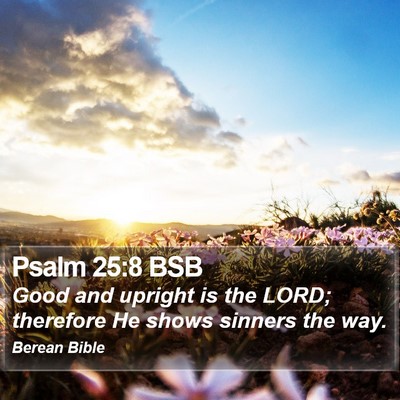 Psalm 25:8 BSB Bible Verse Image