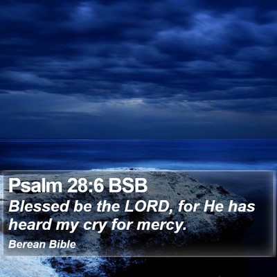 Psalm 28:6 BSB Bible Verse Image