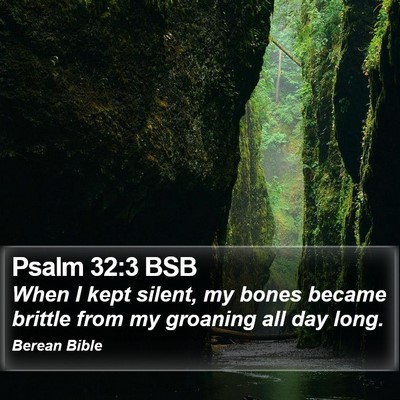 Psalm 32:3 BSB Bible Verse Image