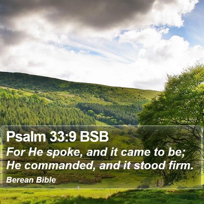 Psalm 33:9 BSB Bible Verse Image